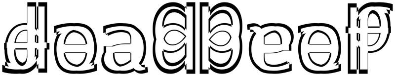 Ambigram for deadbeef in Lucon